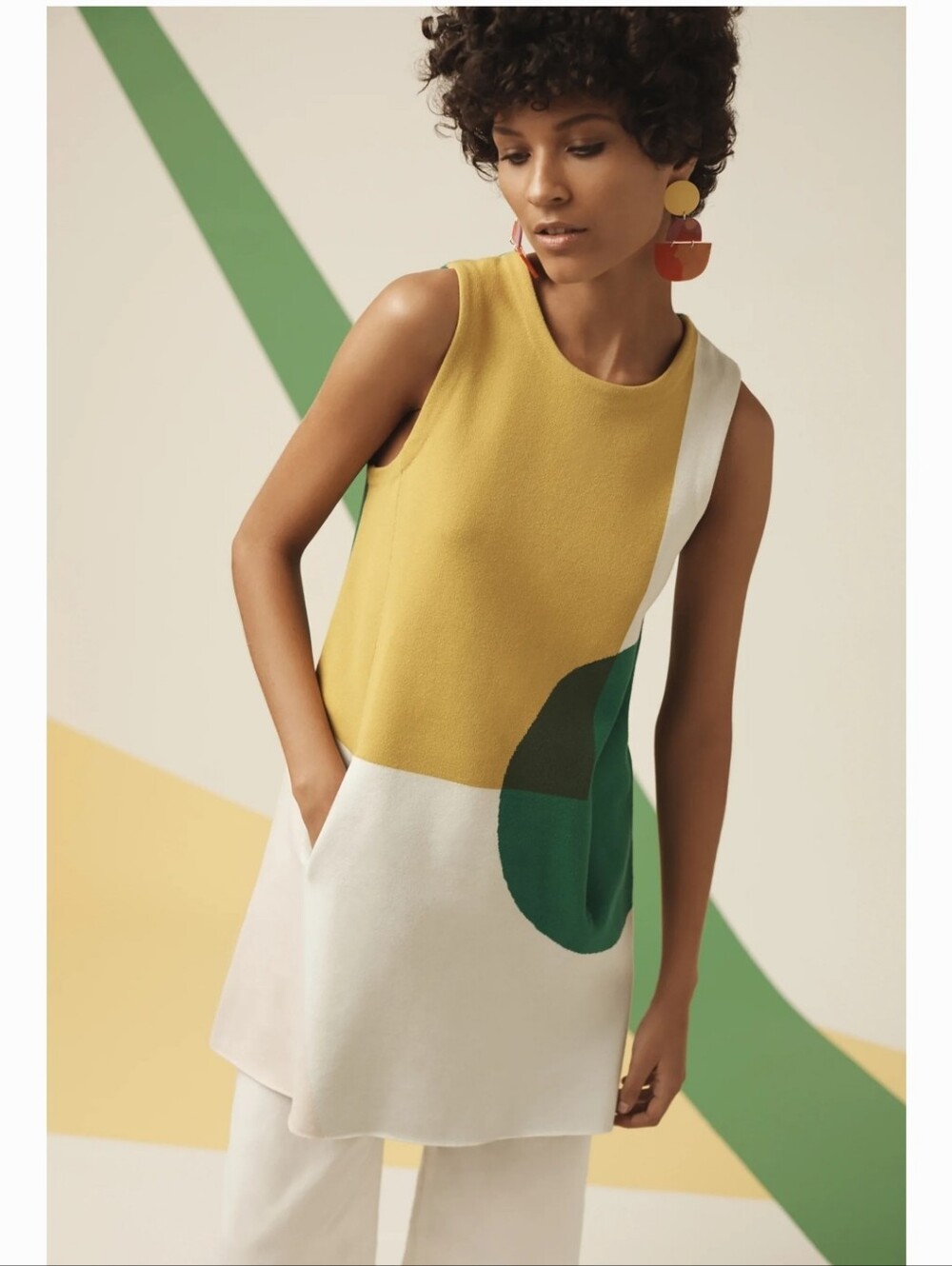 Moth Color Block Sleeveless Shirt Dress Women's Suze M Mini Knit Meterial